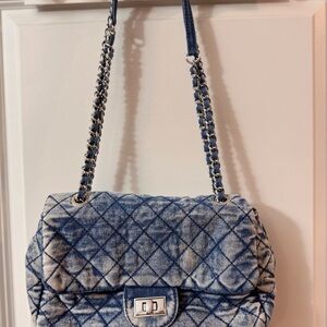 Vintage distressed jeans bag.